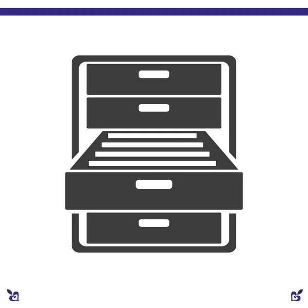 Icône plate de tiroir — Image vectorielle