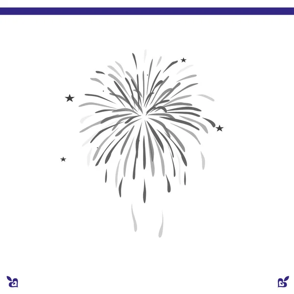 Vuurwerk platte pictogram — Stockvector