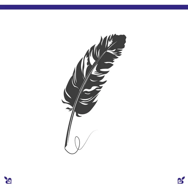 Feather platte pictogram — Stockvector