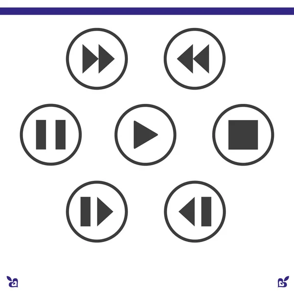 Media player control buttons — Stock Vector