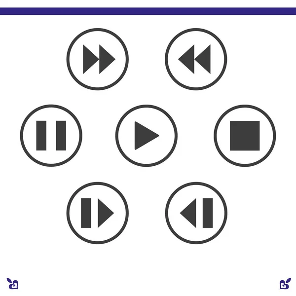 Media player κουμπιά ελέγχου — Διανυσματικό Αρχείο
