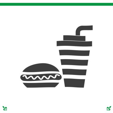 Burger ve içki simgesi