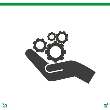 Cogwheels düz simgesi