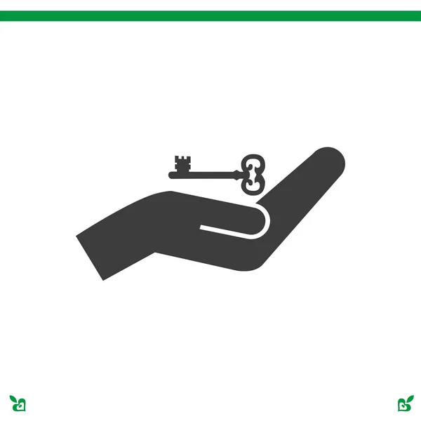 Mains et icône clé — Image vectorielle