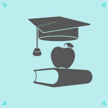 Öğrenci şapka ve kitap 