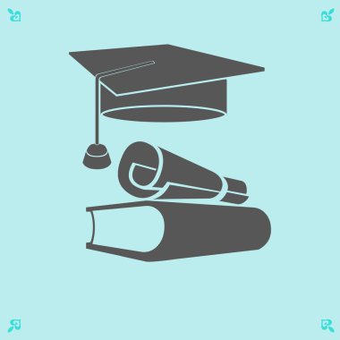 Öğrenci şapka ve kitap 