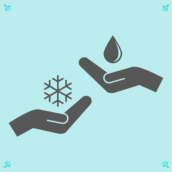 droplet and snowflake  icon