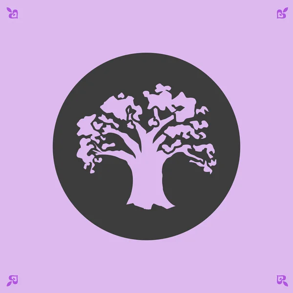 Tree icon, oak   illustration — Stock Vector
