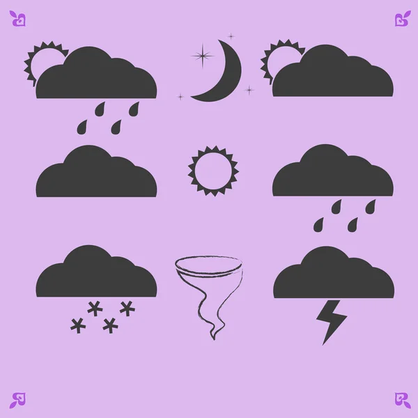 Webové ikony počasí — Stockový vektor