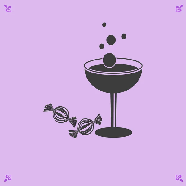 酒和糖果图标 — 图库矢量图片