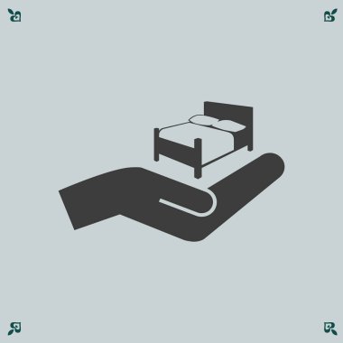 Yatak ve el simgesi
