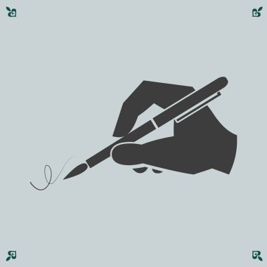 El ile bir kalem simgesi