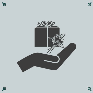 hediye ve el simgesi