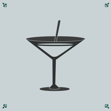 kokteyl simgesi illüstrasyon 