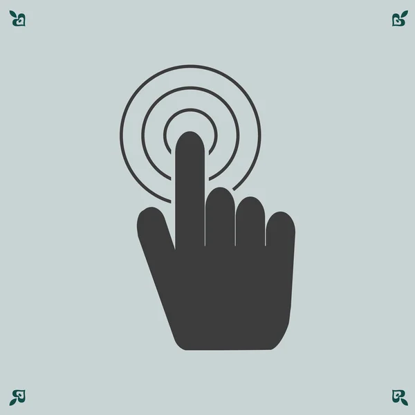 Main avec toucher un bouton — Image vectorielle