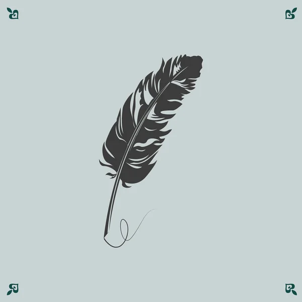 Ilustración icono de pluma — Vector de stock