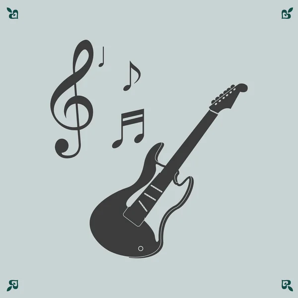 Ilustración del icono de guitarra — Vector de stock