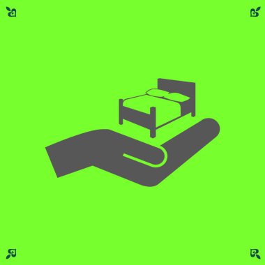 Yatak ve el simgesi