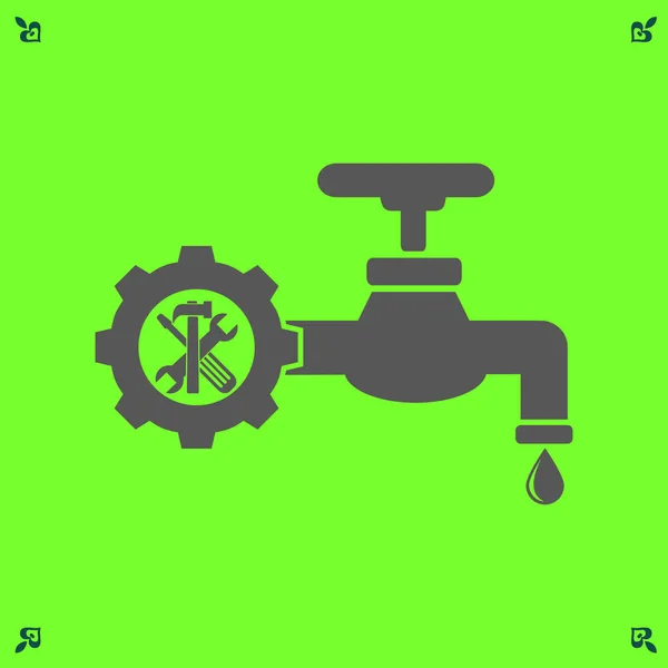 Icono del grifo de agua, plomería — Vector de stock