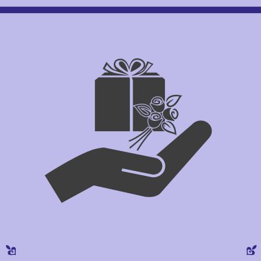 hediye ve el simgesi