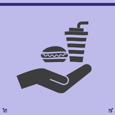 Sosisli sandviç ve içki simgesi