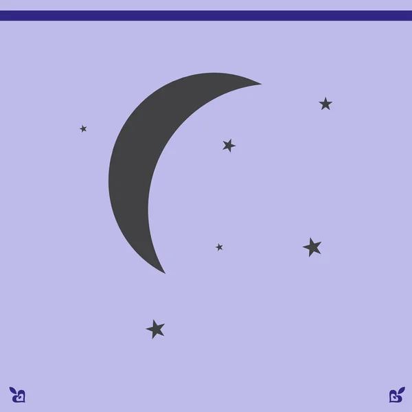 Mond & Sterne Ikone — Stockvektor