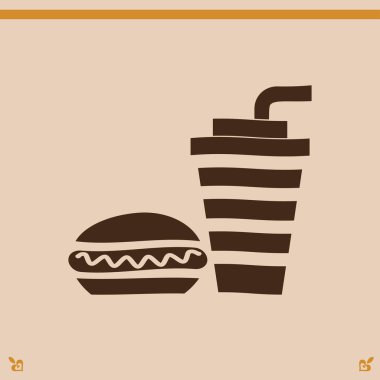 Sosisli sandviç ve içecek