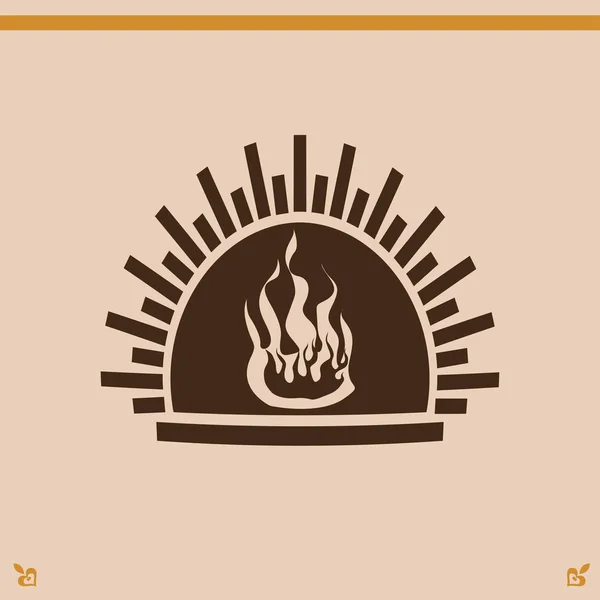 Fireplace icon  illustration — Stock Vector