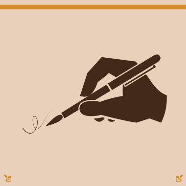 El ile bir kalem simgesi