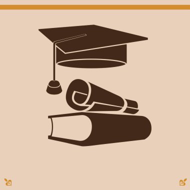 Öğrenci şapka ve kitap 