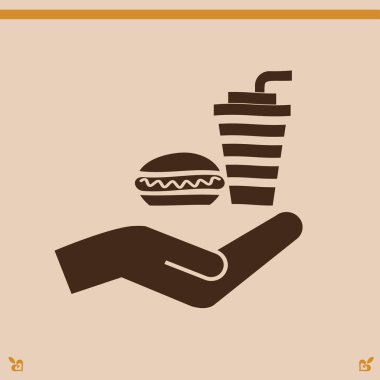 Sosisli sandviç ve içecek