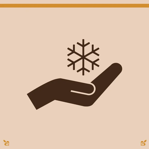 Flocon de neige et icône main — Image vectorielle
