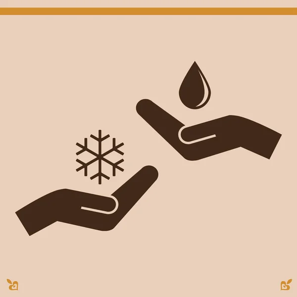 Gocciolina e icona del fiocco di neve — Vettoriale Stock