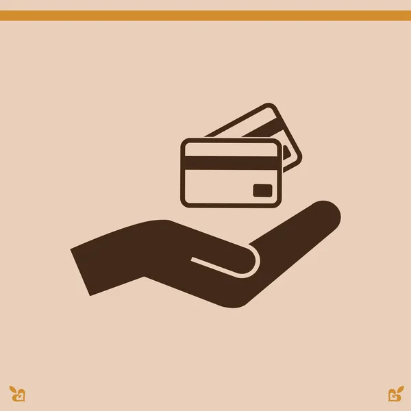 Credit cards  holding icon — Stock Vector
