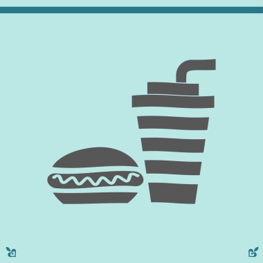 Sosisli sandviç ve içki simgesi
