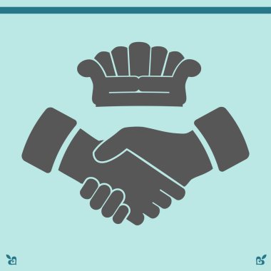 Kanepe ve el sıkışma simgesi