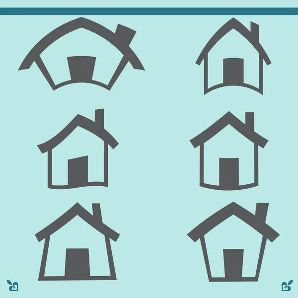 Hus ikoner illustration — Stock vektor