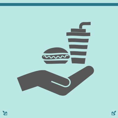 Sosisli sandviç ve içki simgesi