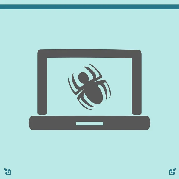Laptop está infectado por malware — Vector de stock