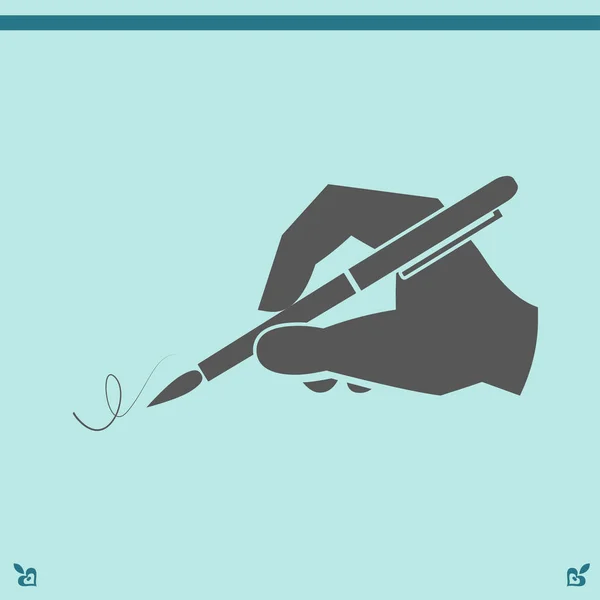 Main avec une icône de stylo — Image vectorielle