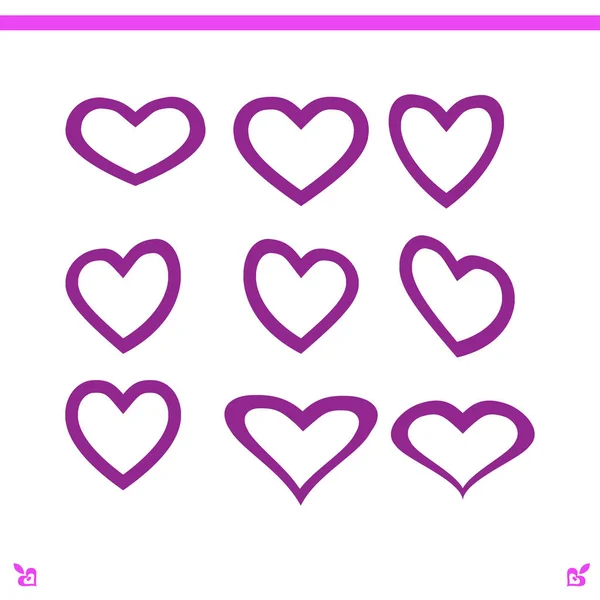 Ikone der Herzen — Stockvektor