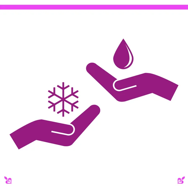 Gocciolina e icona del fiocco di neve — Vettoriale Stock