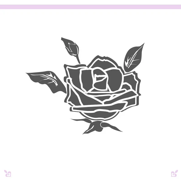 Rosa ikon illustration — Stock vektor