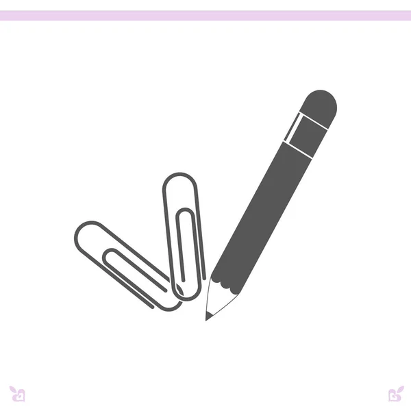 Pictogram Potlood en nietjes — Stockvector