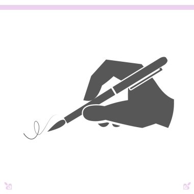 El ile bir kalem simgesi