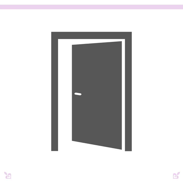 開いたドアのアイコン — ストックベクタ