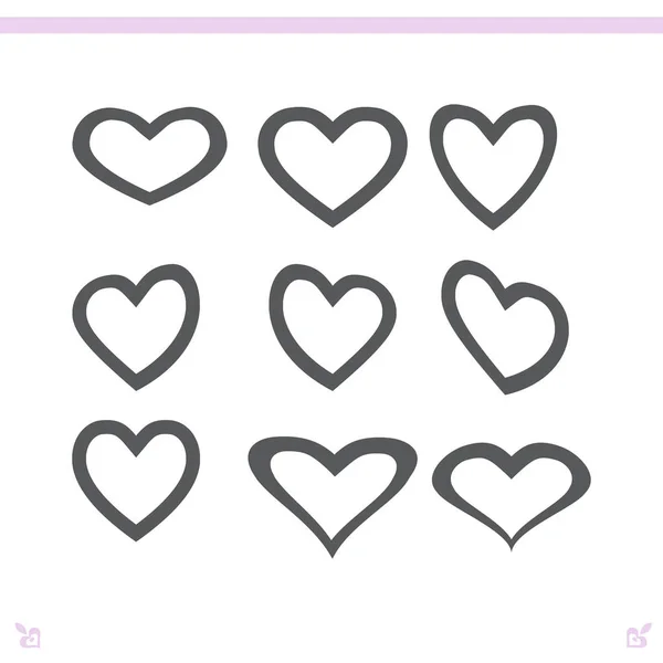 Ikone der Herzen — Stockvektor