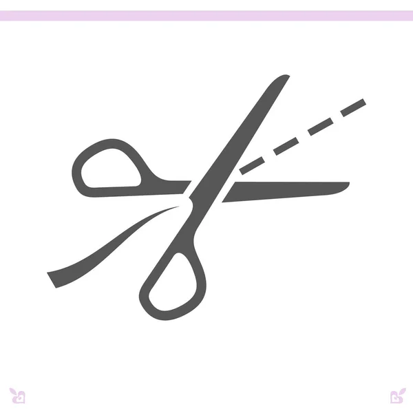 Scissors with cut lines — Stock Vector