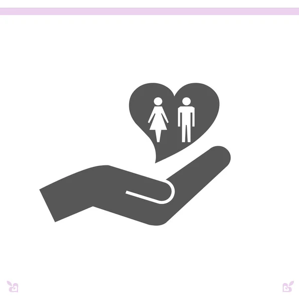 Heart and hand  icon — Stock Vector