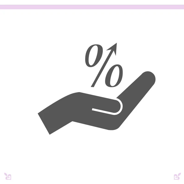 Prozent-Symbol auf der Hand — Stockvektor
